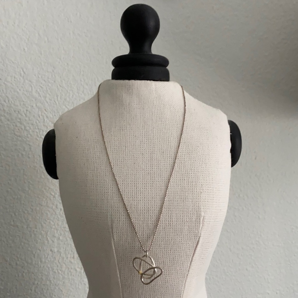 NWOB Silver Necklace with Geometric Designed Charm